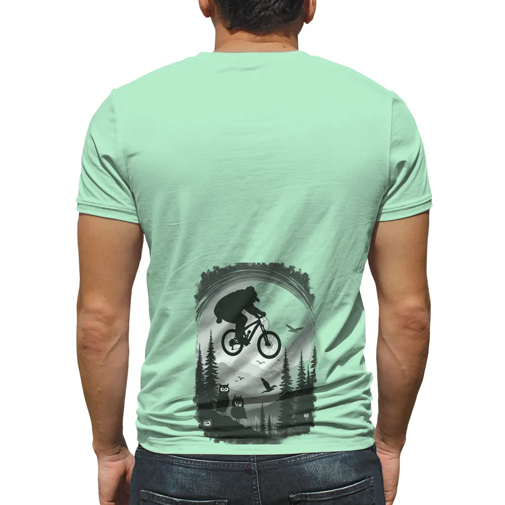 Custom Tee Shirts: Mountain Biking Adventure with Owls|forest doraemon t shirt