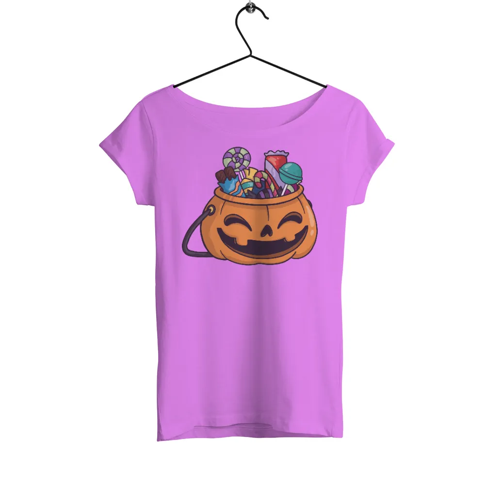 Halloween Pumpkin Bucket T-Shirt Printing - Festive Candy Delight|buc ee's shirts halloween 2022