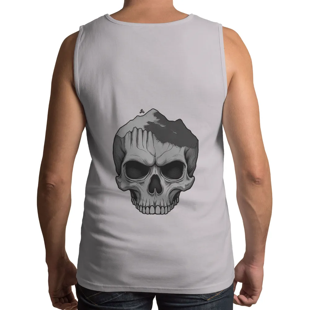 TShirt Design: Monochrome Skull with Hand - Artistic & Emotional| detailed skull design