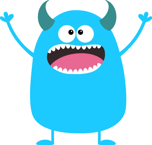 Customized Tee Shirts: Cheerful Blue Monster - Funny & Whimsical Design