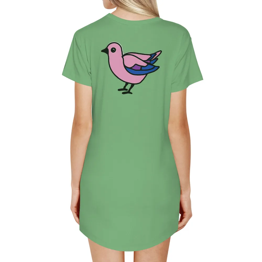 TShirt Printing: Spread Joy with Lila the Pink Bird|blue and black t shirt roblox