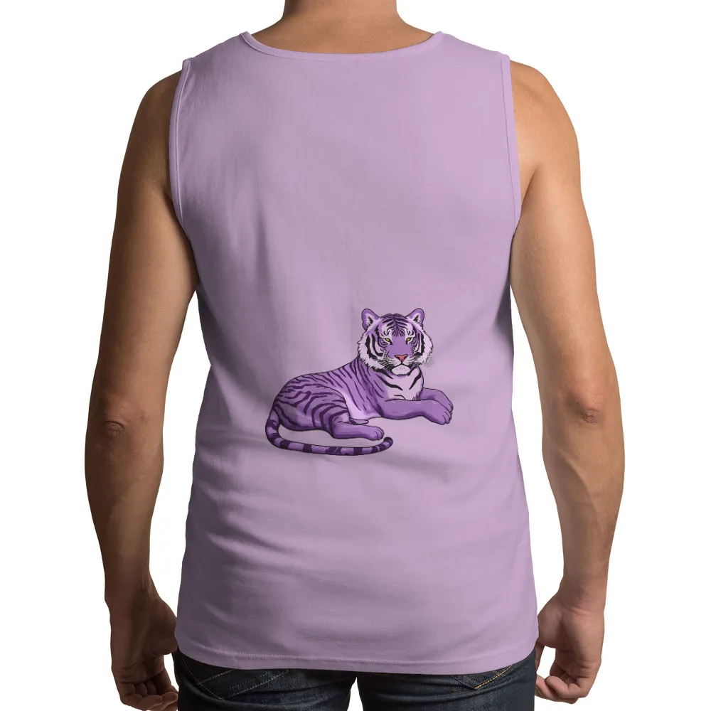 Tee Shirts Printed: Purple Tiger - Strength and Resilience|mythology summer shirt