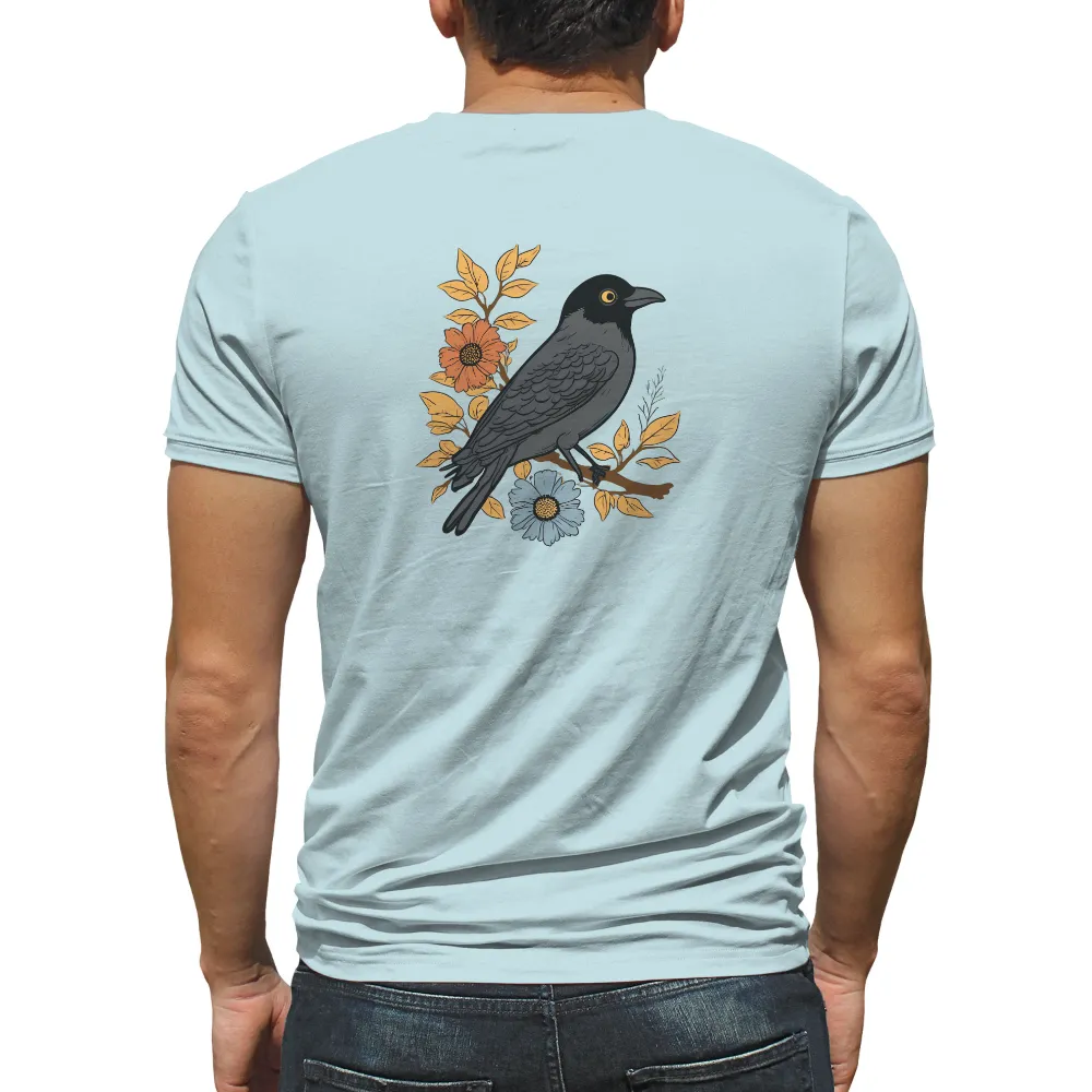 Customized Tee Shirts: Midnight Crow - Nature's Wisdom|graffiti nature