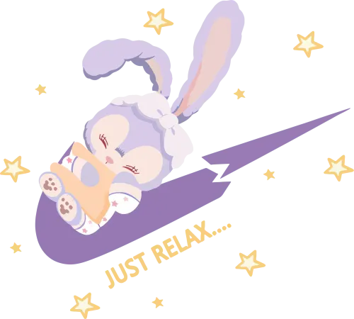 Graphic Tees: Just Relax with Luna - Bunny Dreams Under Starry Skies