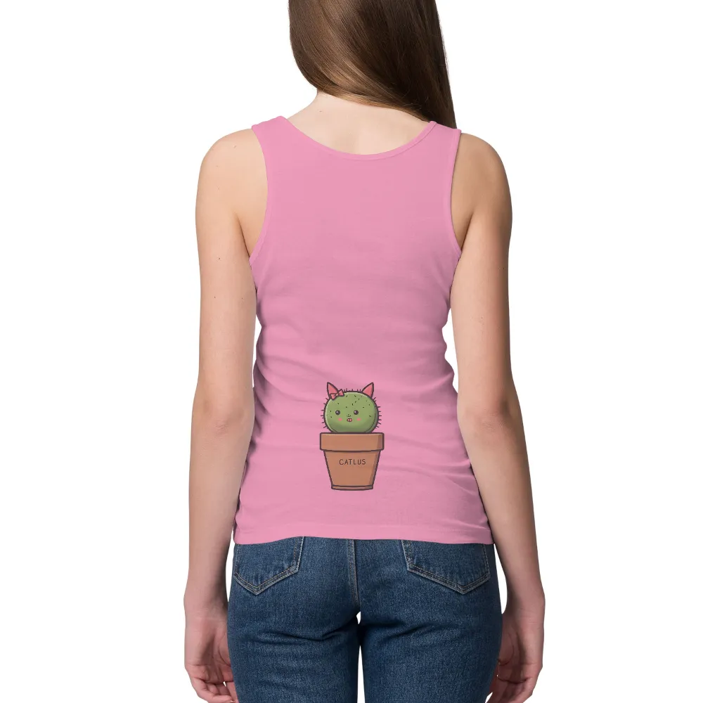 Tee Shirts Printed: CATLUS - Whimsical Cactus Cat Design|design t shirts and sell them online