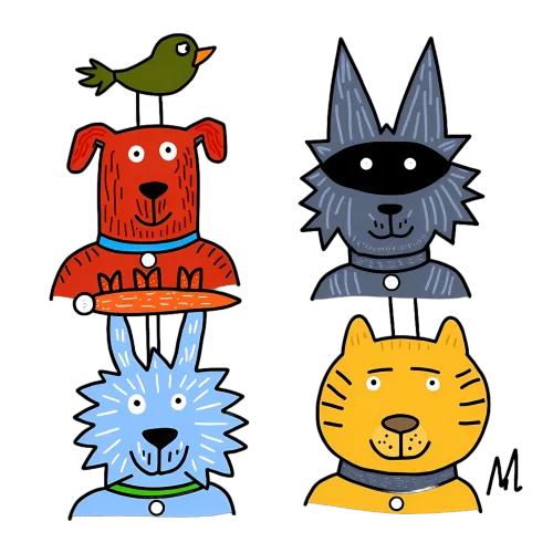 Shirts Graphic Tees: Whimsical Animals in Stylish Outfits