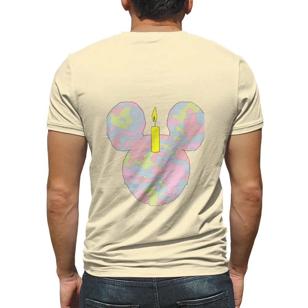 Vintage Mouse Silhouette with Pastel Camouflage and Lit Candle Art|yankees hope week shirt