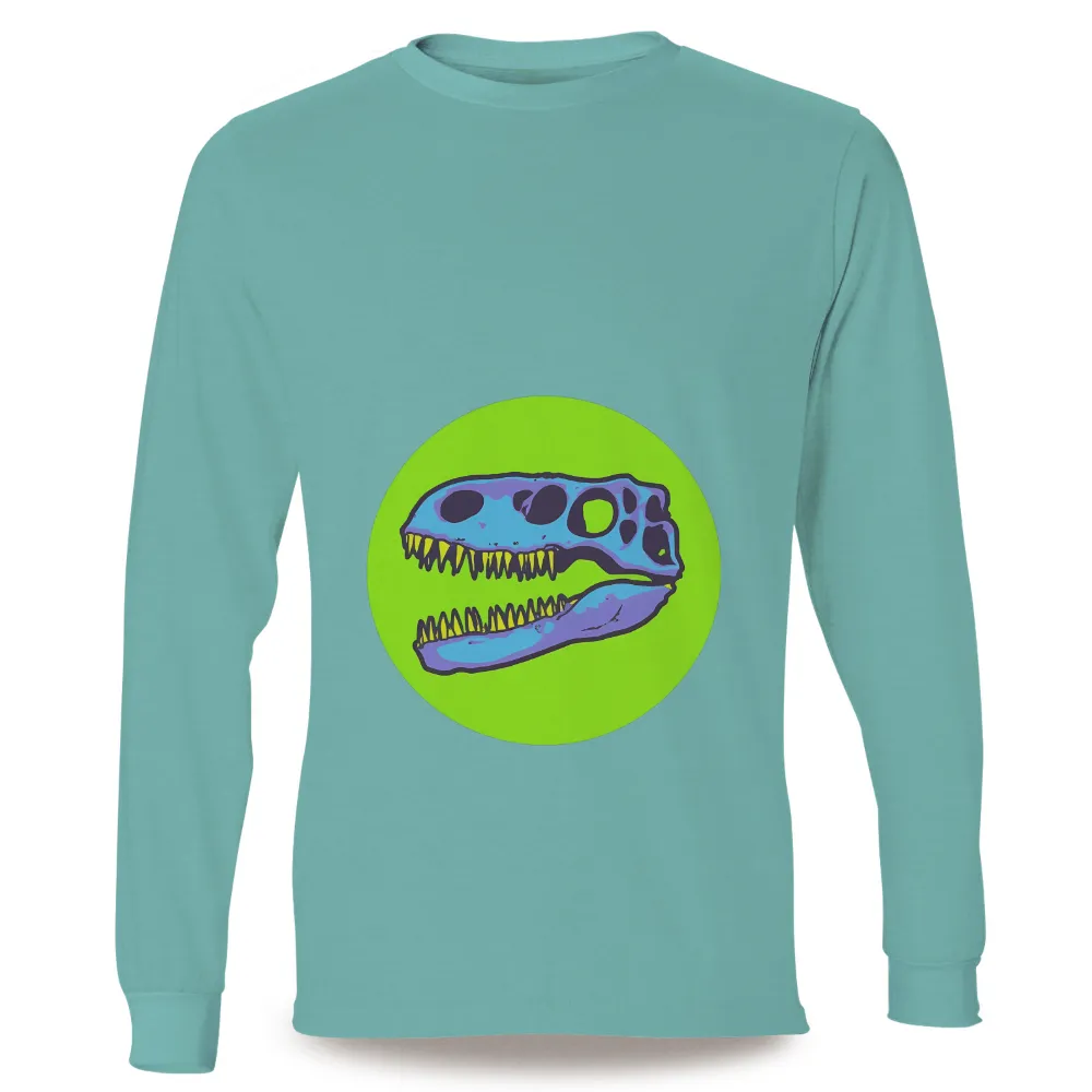 Custom Neon Pop Art: Vibrant Dinosaur Skull Design|neon playboi carti shirt