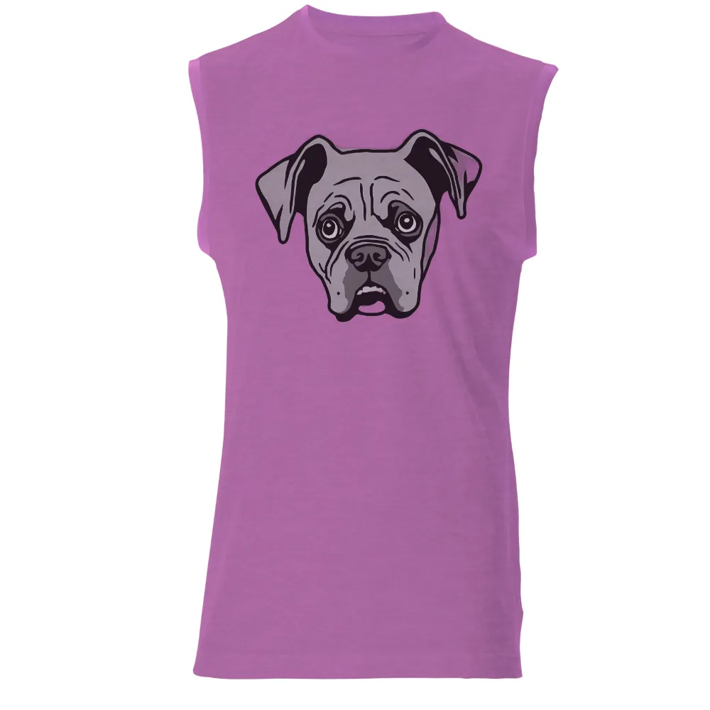 Tee Shirts Printed: Expressive Boxer Dog - Loyalty and Companionship|roblox black and white shirt