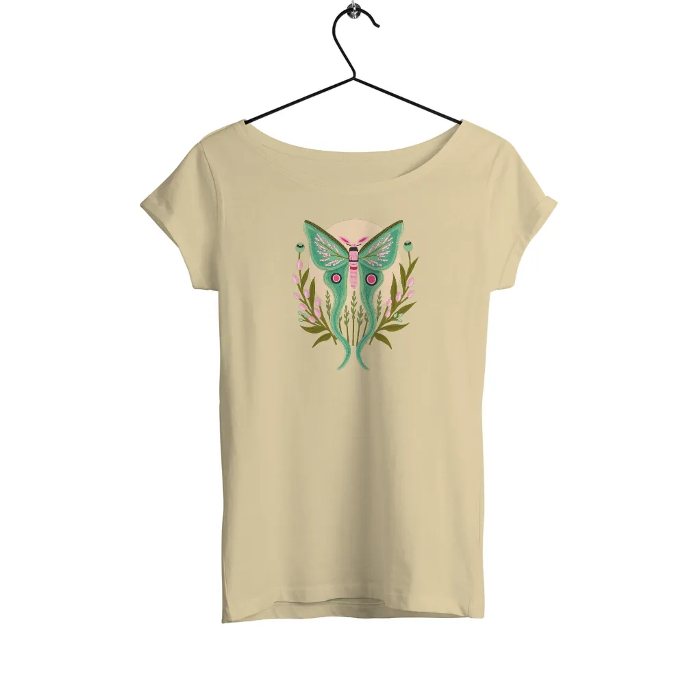 T-Shirts Custom: Nature's Whimsy - Luna Moth Design| intricate wing patterns