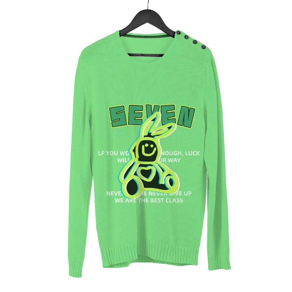 TShirt Design: Cheerful Green Bunny with Heart - SEVEN|i love drinking pool water shirt