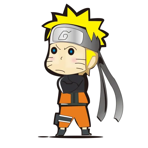 Tee Shirts Printed: Chibi Naruto - Determination and Spirit