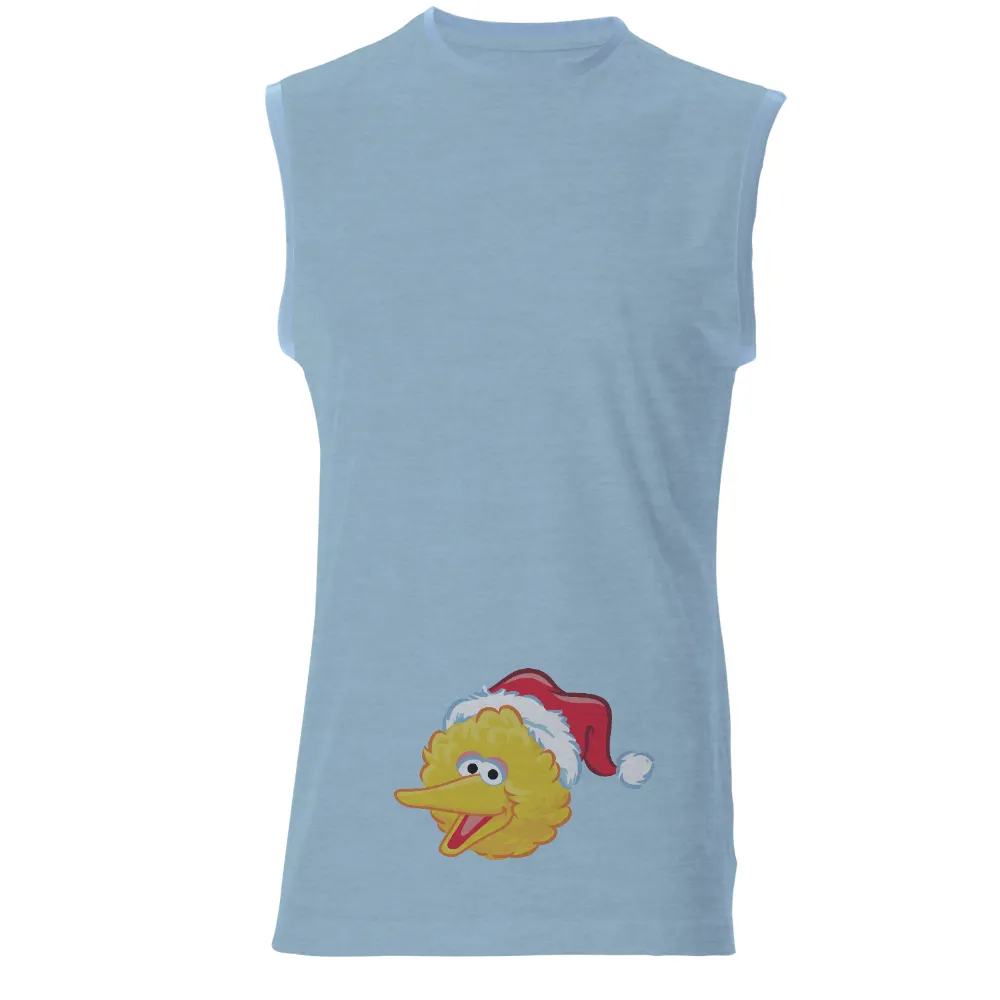 Custom Tee Shirts: Big Bird in a Santa Hat - Festive Holiday Joy|christmas in july mens shirts