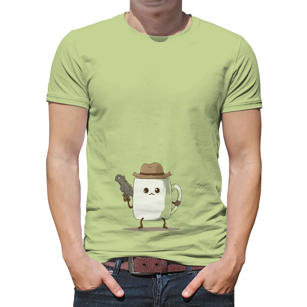 T-Shirts Custom: Cowboy Mug Adventure | Funny & Motivational Tees| brown hat