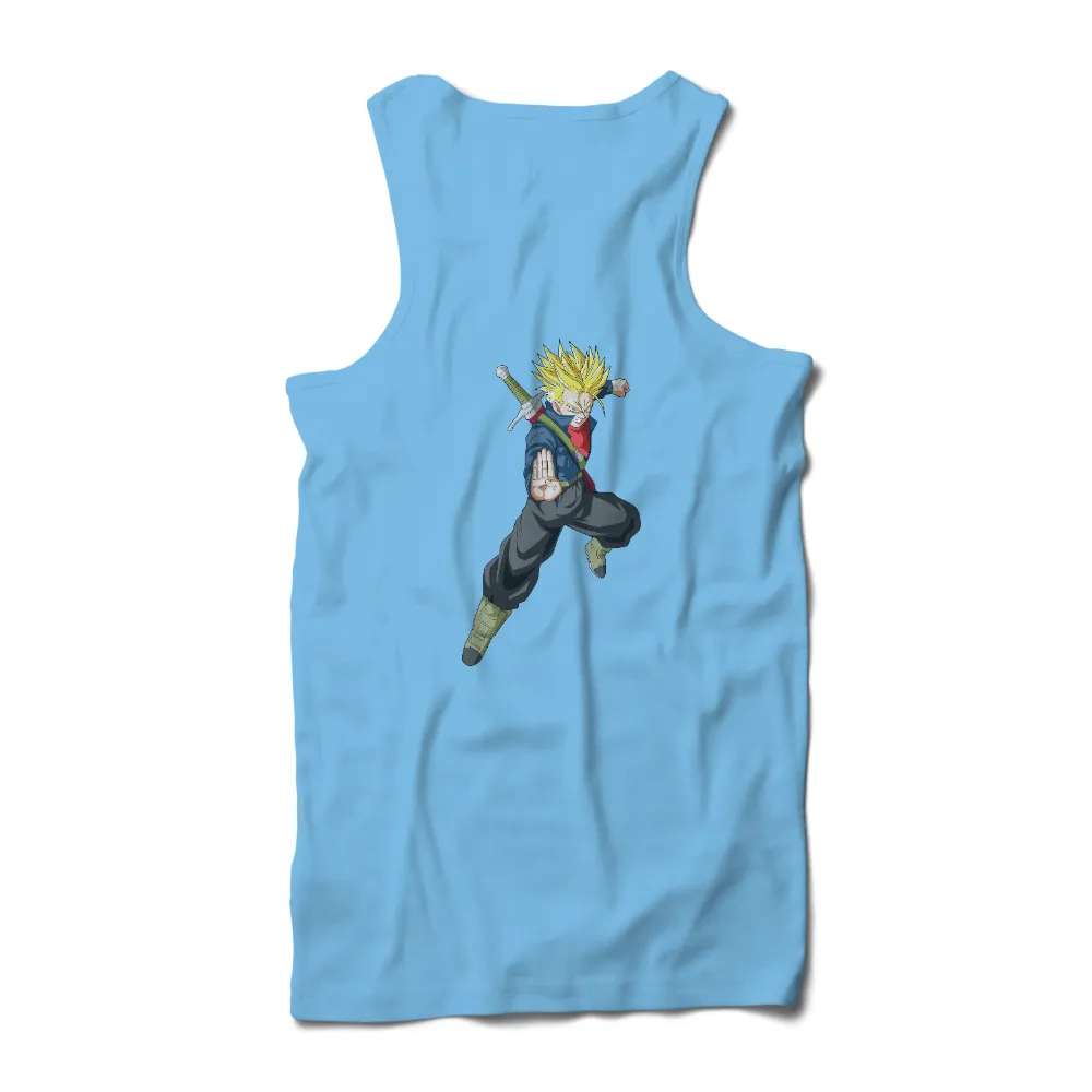 Customized Tee Shirts: Trunks - Anime Hero Ready for Battle|tesco superhero t shirts