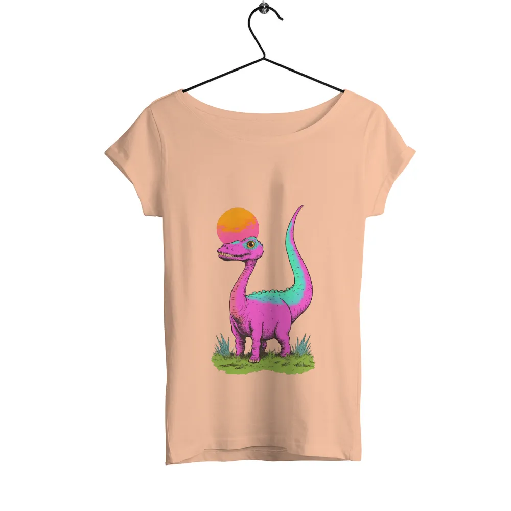 Graphic Tees: Whimsical Neon Dinosaur in Eternal Sunset|fantasy football goat shirt