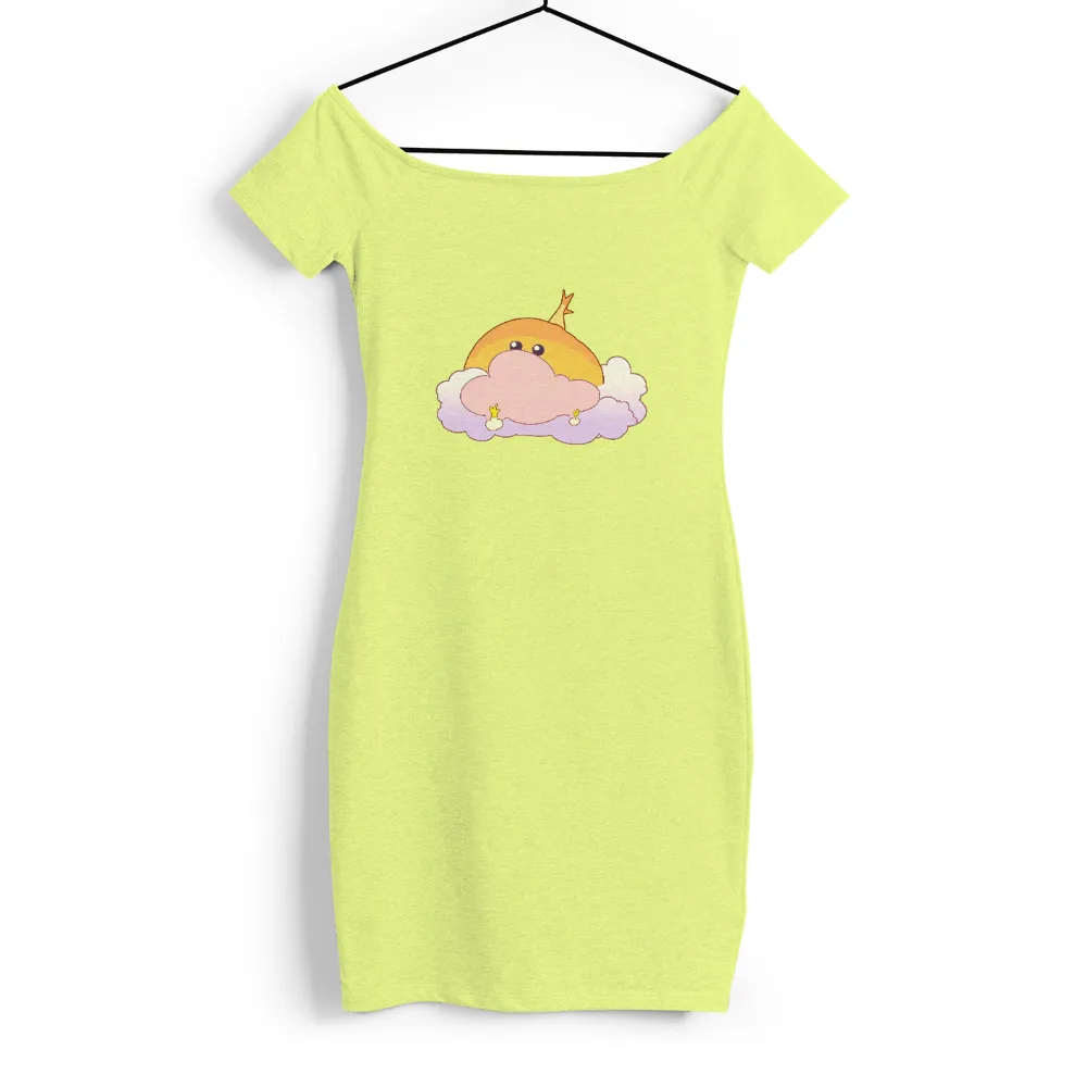 Tee Shirts Printed: Whimsical Cloud Character with Magical Apples|hanes sun protection shirts