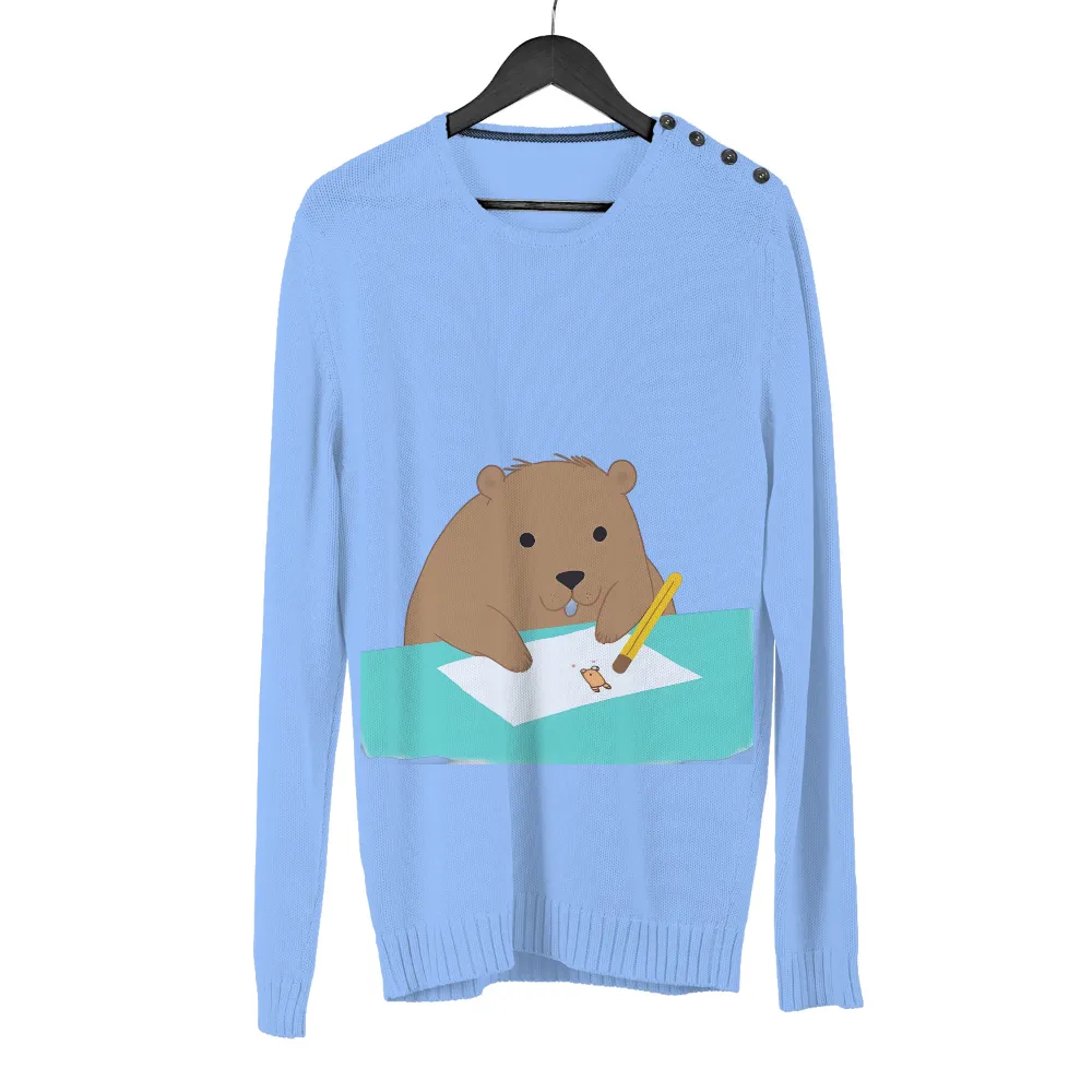 Graphic Tees: Benny the Beaver - Whimsical Artistic Design|blu graffiti artist