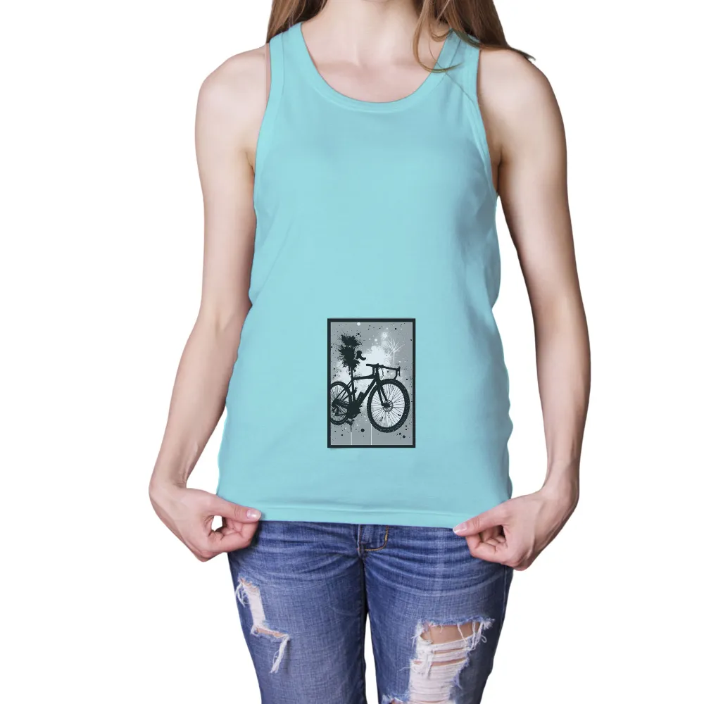 Custom T-Shirt Printing: Cycling Freedom - Silhouette Adventure|artist known for street art