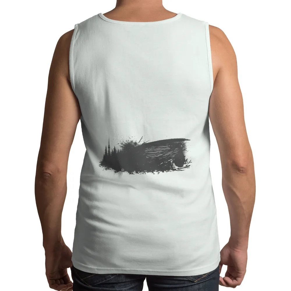 T-Shirts Design: Solitude by the Lake - Artistic Night Scene|hockey last night