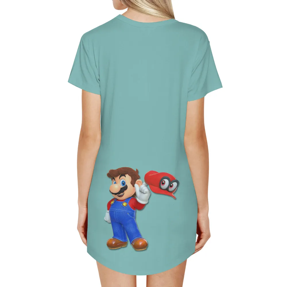 Customized Tee Shirts: Mario and Cappy - Friendship and Adventure|cena super mario shirt