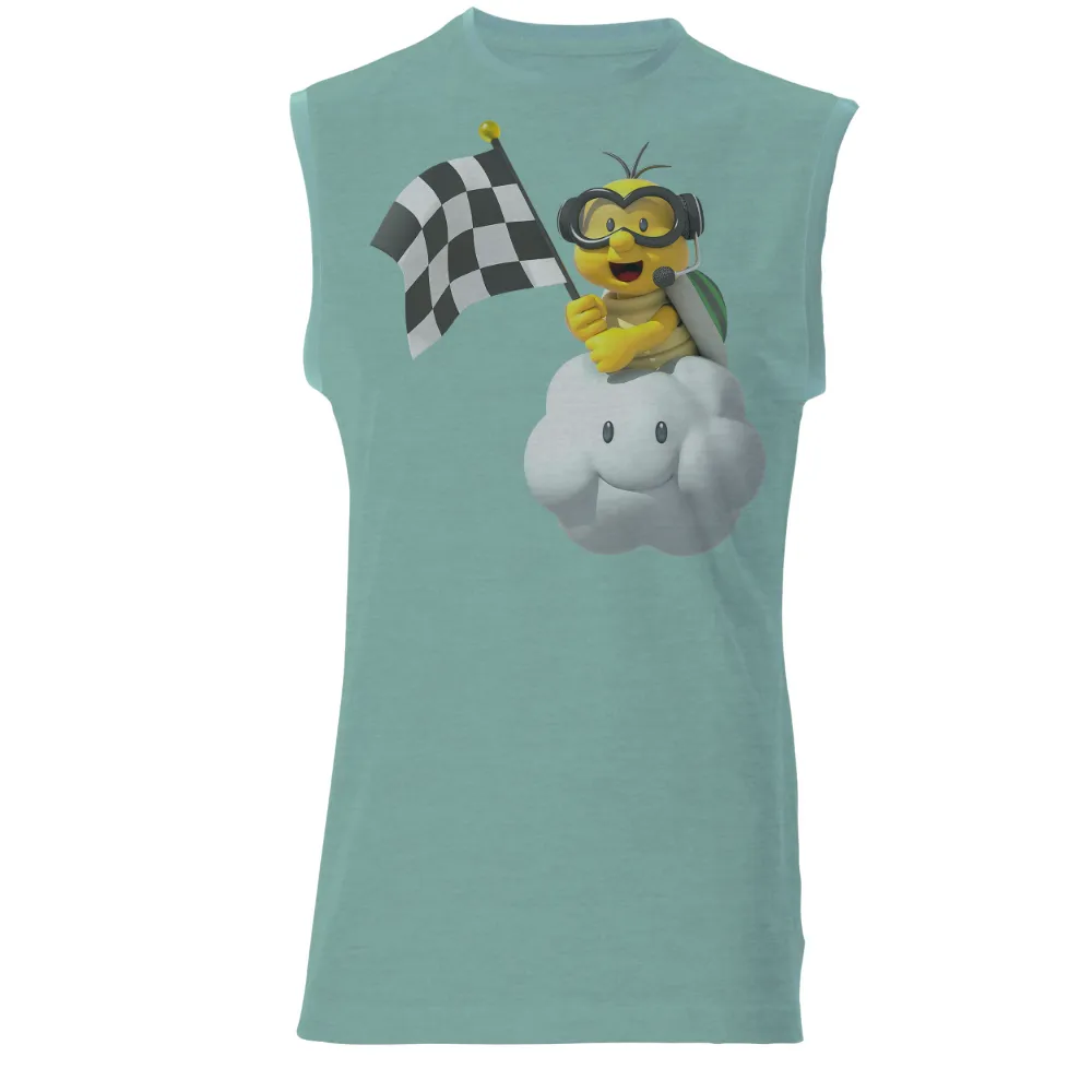 Custom Tee Shirts: Buzz the Racing Bee Waves the Checkered Flag|sunflower bee shirt