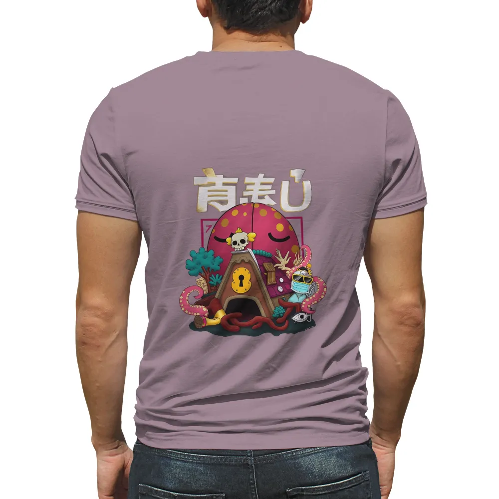 TShirt Design: Whimsical Skull and Octopus in a Fantasy World| polka dot egg