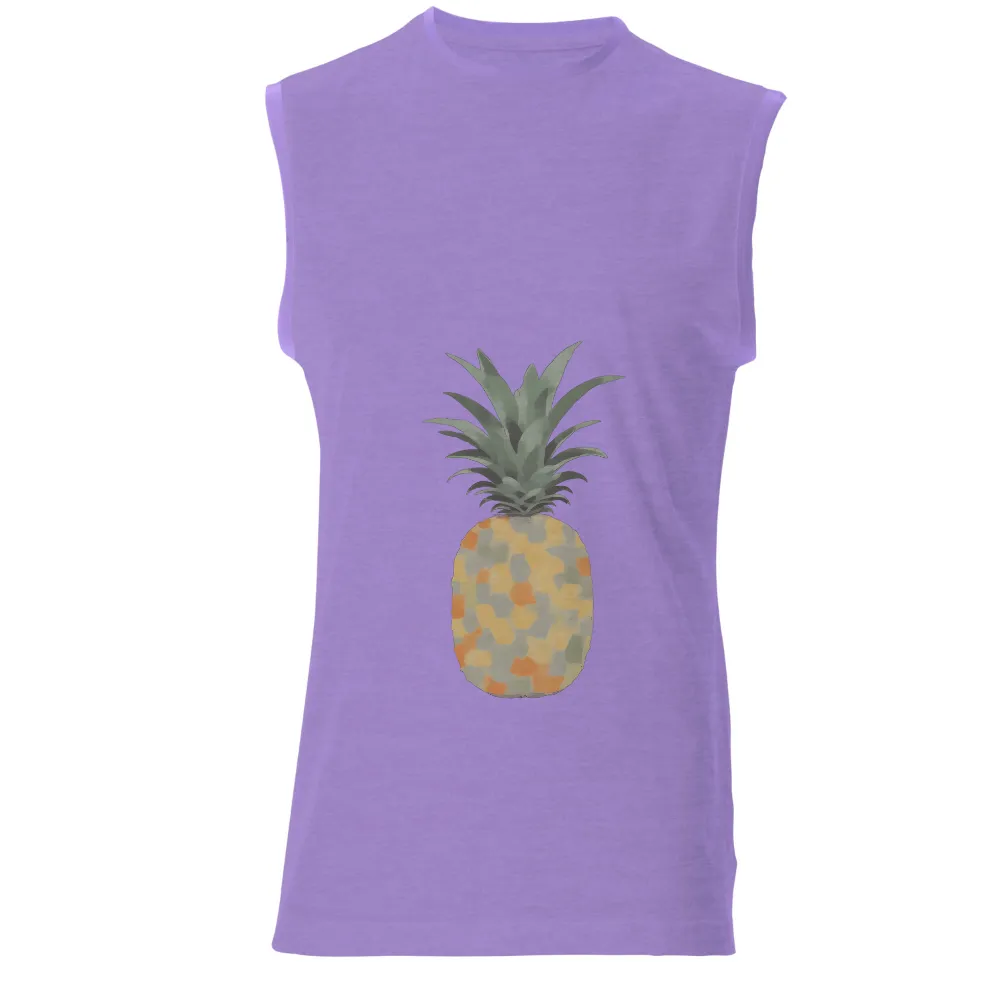 Shirts Graphic Tees: Whimsical Pineapple with Hexagonal Pattern|plus summer shirts