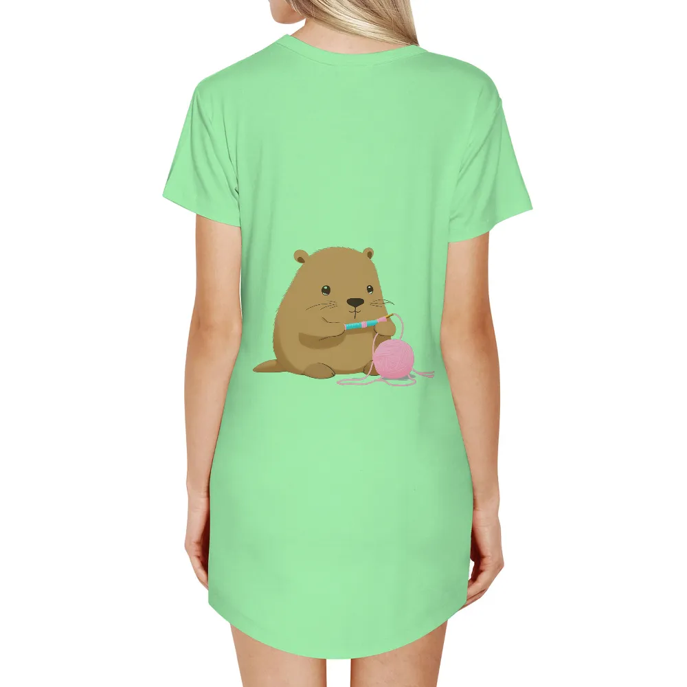 TShirt Printing: Whiskers the Knitting Groundhog - Artistic Designs|roblox cute black t shirt