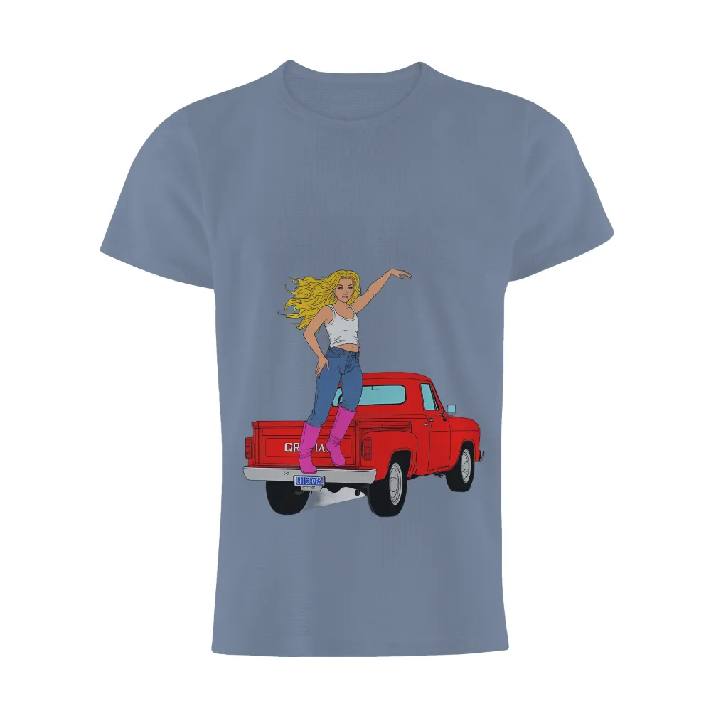 TShirt Design: Freedom and Adventure with Vintage Truck|charlotte hornets oversized logo vintage t shirt