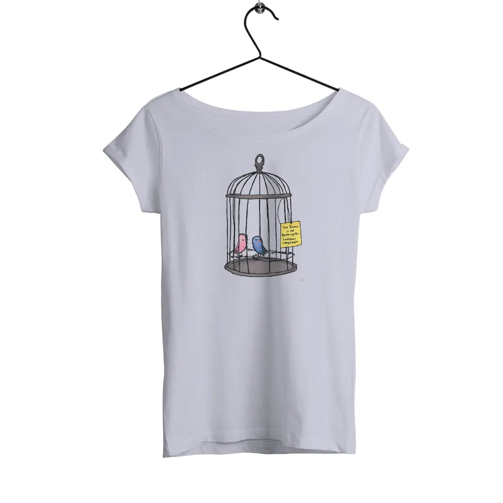 Custom T-Shirt Printing: Whimsical Birds in Cage - Funny & Quotes|peace love and beer t shirt