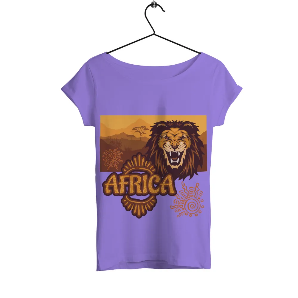 Custom T-Shirt Printing: Roaring Lion of Africa - Artistic Design|super bowl shirts africa