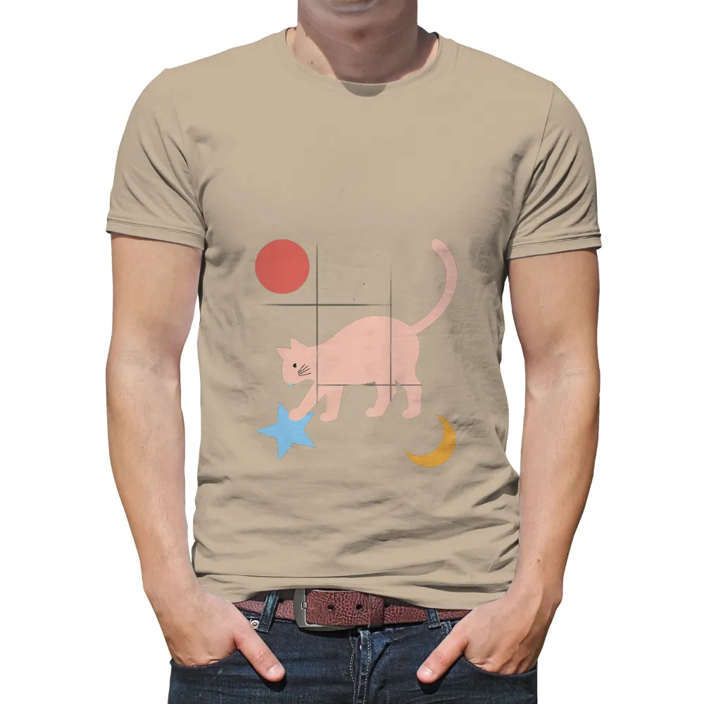 Tee Shirts Printed: Luna's Celestial Dance - Whimsical Cat Design|doja cat t shirt hot topic