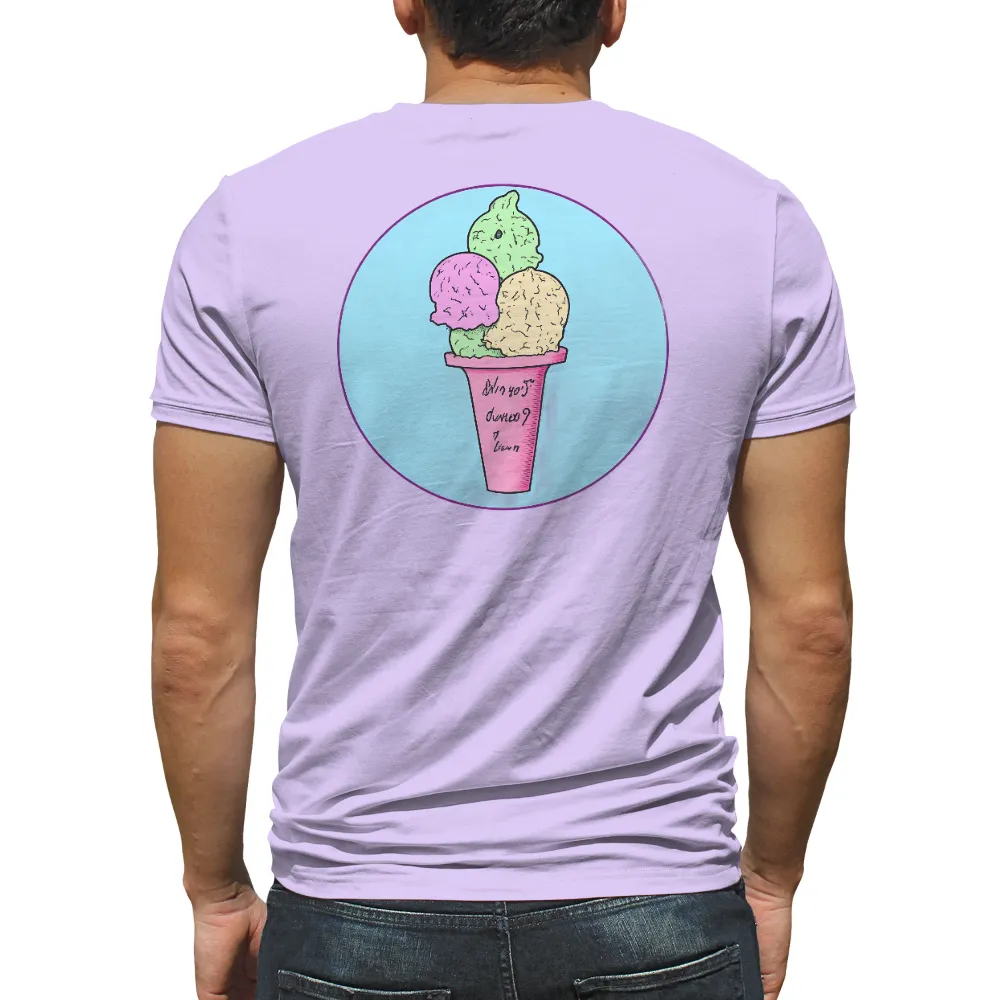 Tee Shirts Printed: Whimsical Ice Cream Cone - Summer Memories| nostalgic summer memories