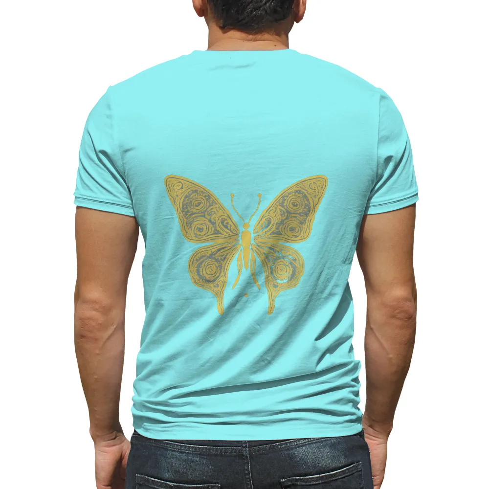 Tee Shirts Printed: Yellow Butterfly - Artistic Transformation|butterfly chain shirt