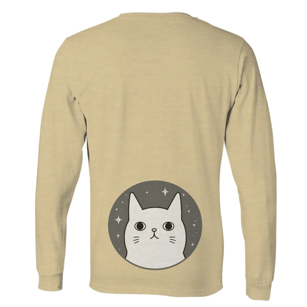 Whimsical Cat Face and Stars Design for Custom Apparel|a lab karate cat t shirt