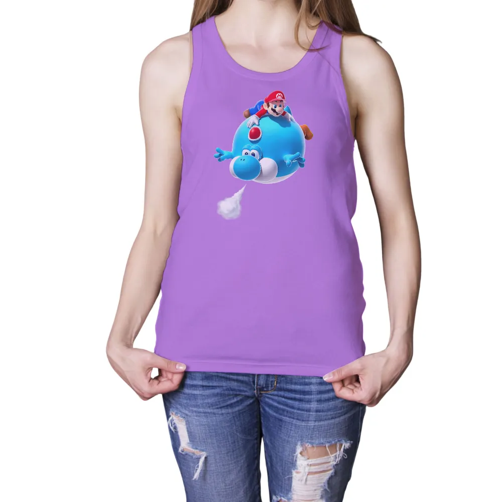 TShirt Printing: Mario Riding Yoshi - Adventure and Fun|super mario strikers t shirt