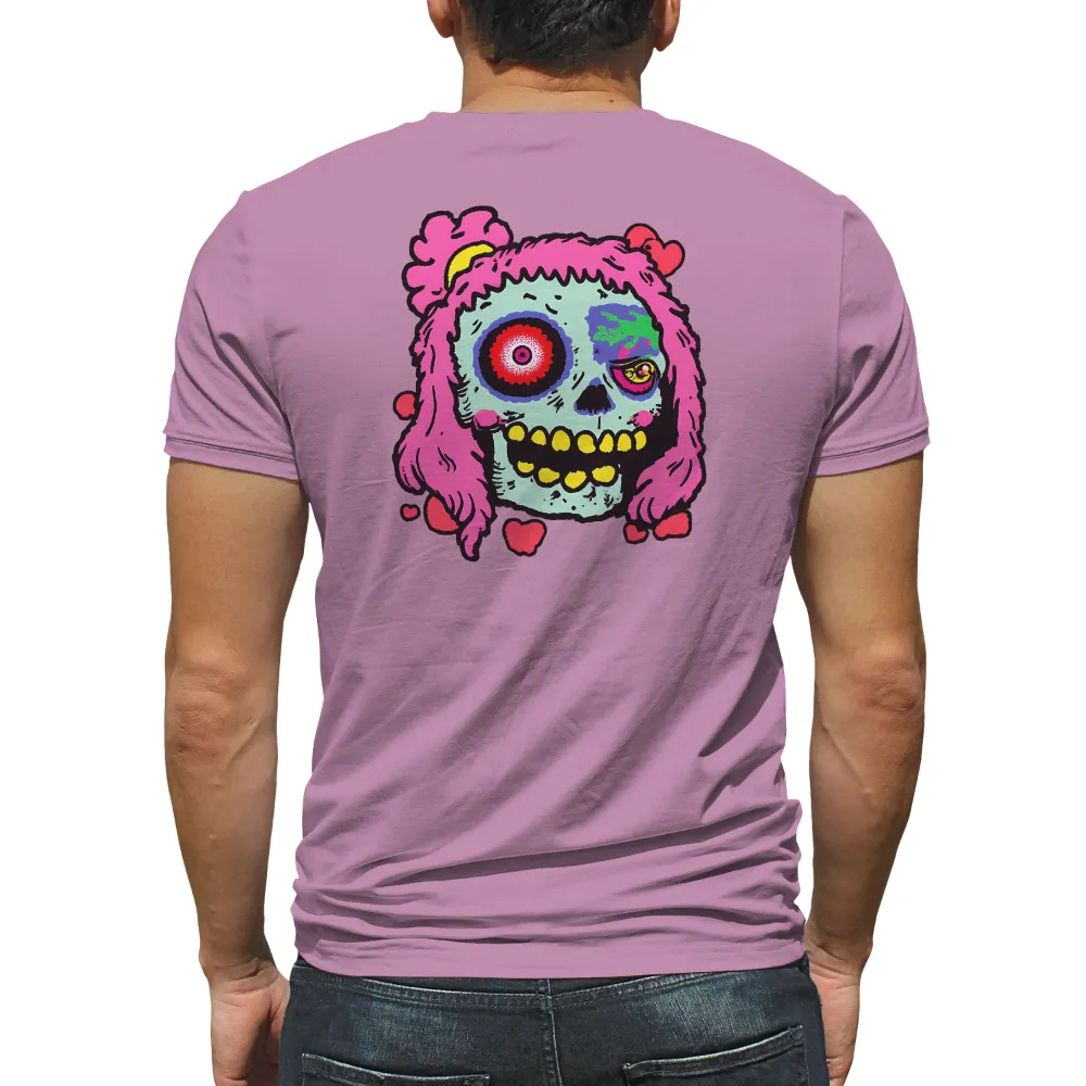 Shirts Graphic Tees: Vibrant Skull with Hearts - A Celebration of Life and Love|peace love valentine shirt