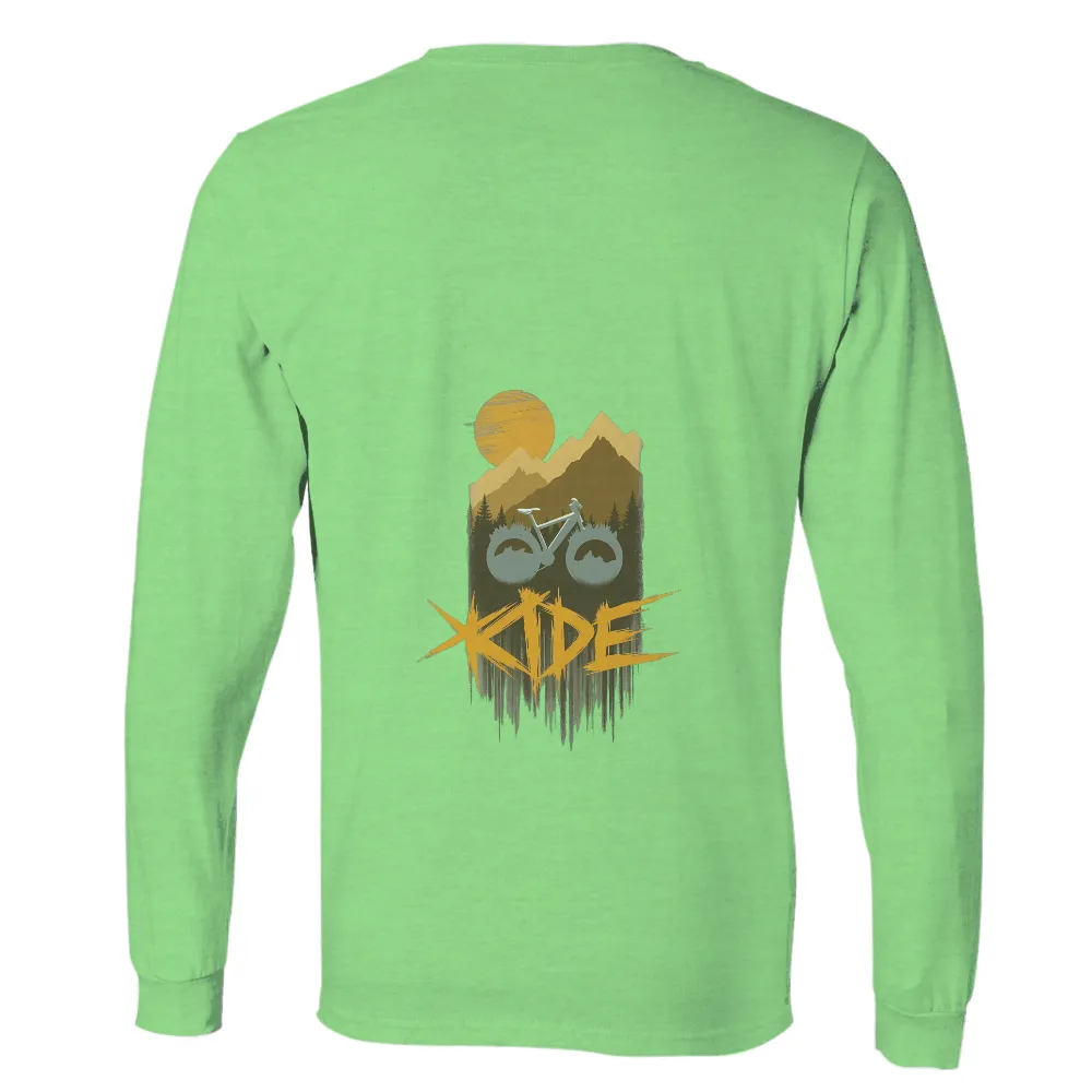 T-Shirts Pattern: Ride into the Sunset with Mountains and Bicycle|adventure time dancing with monsters shirt