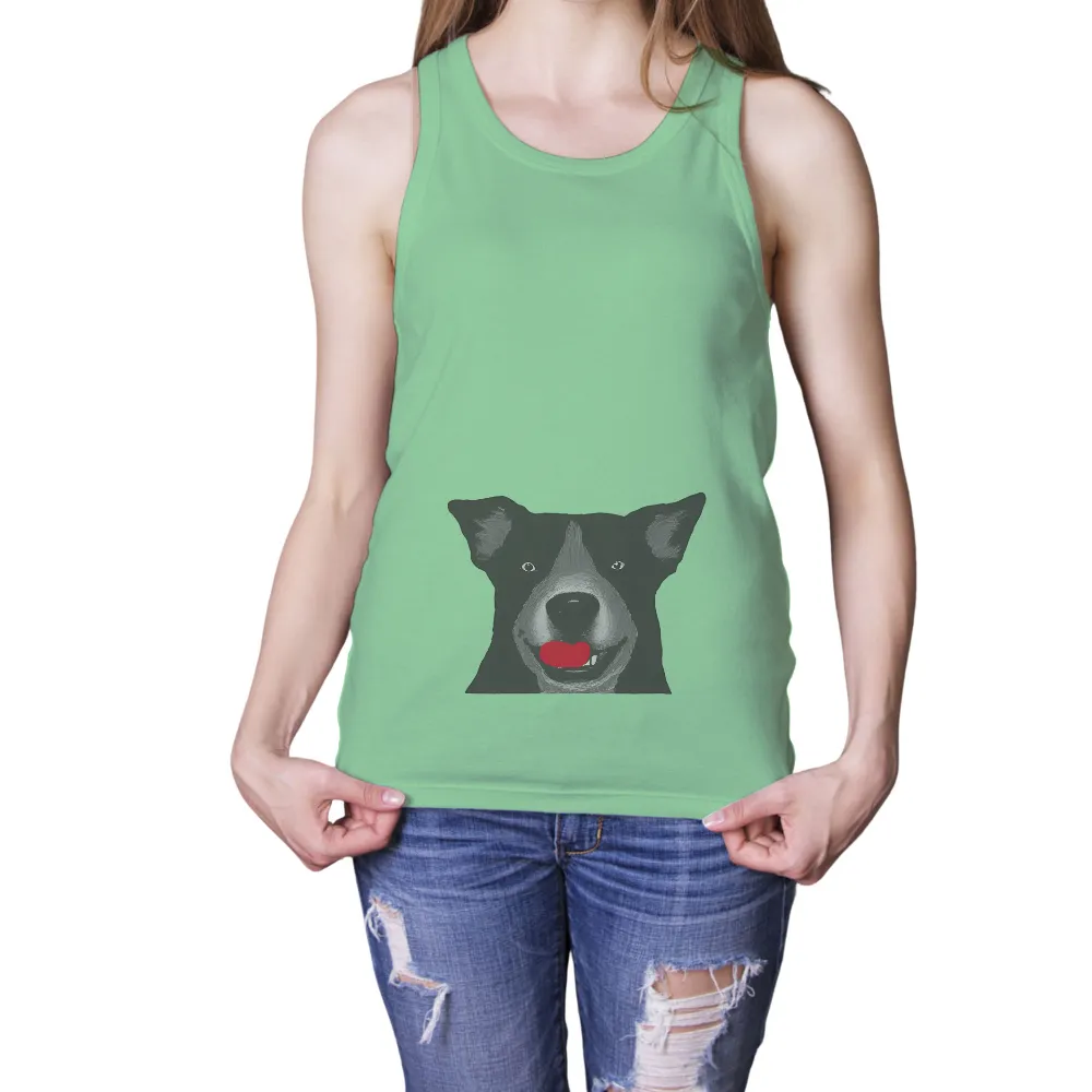 Graphic Tees: Max's Joyful Spirit - Dog Lover's Delight| Detailed dog face