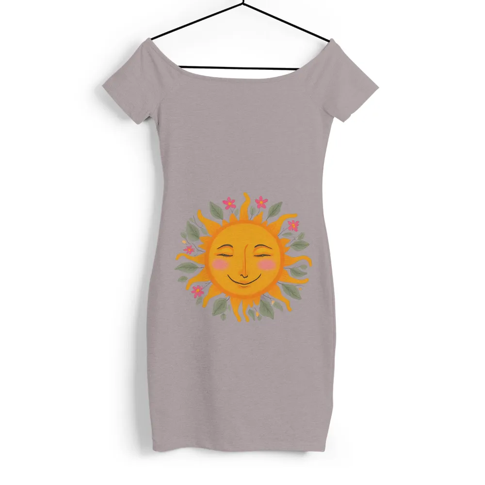 Graphic Tees: Radiant Sun with Pink Flowers and Green Leaves|2t sun shirt