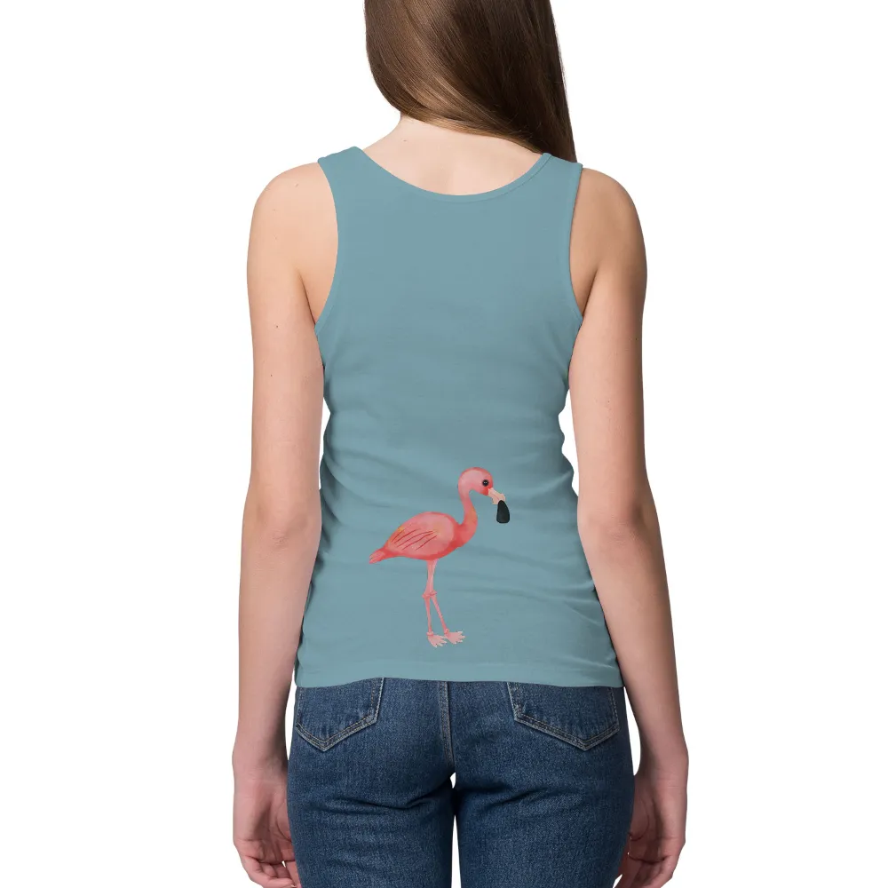 Custom Tee Shirts: Whimsical Flamingo with Sunglasses| Whimsical flamingo with sunglasses