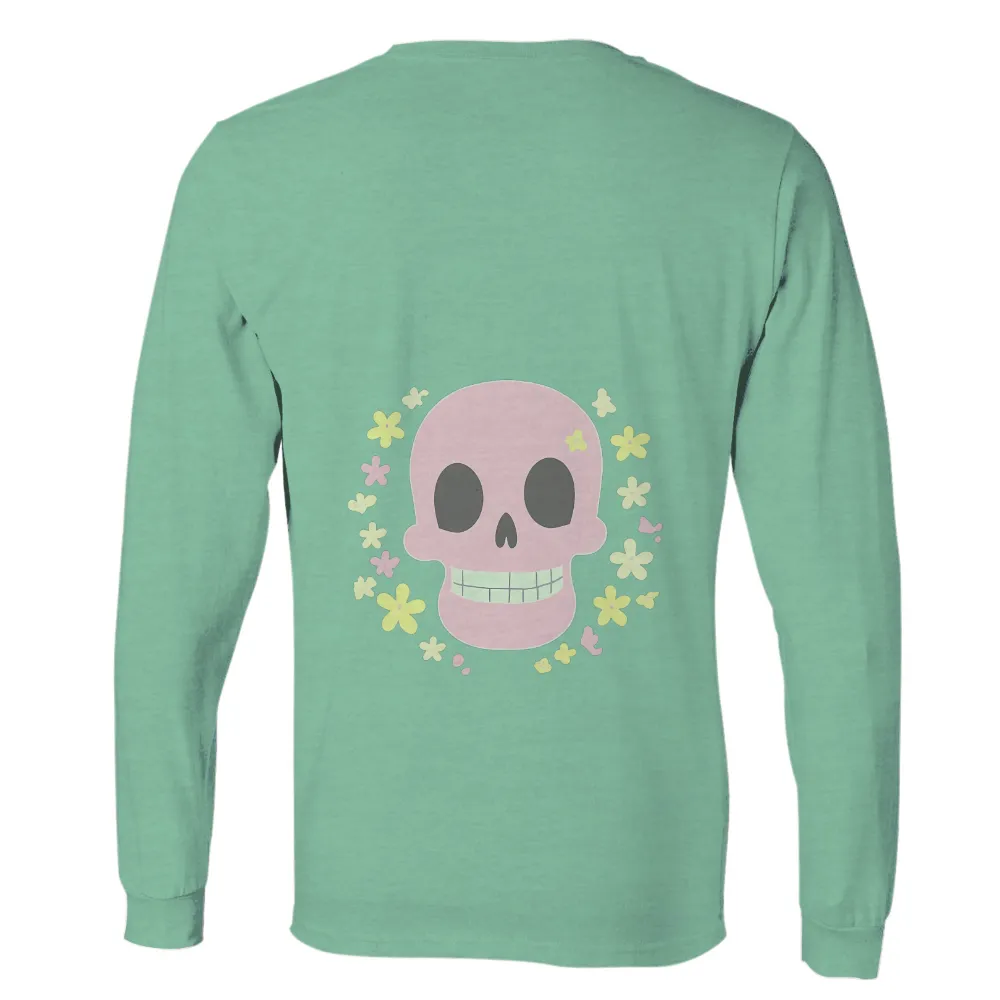 Customized Tee Shirts: Embrace Life's Duality with Pink Skull and Flowers|roblox t shirt black and purple