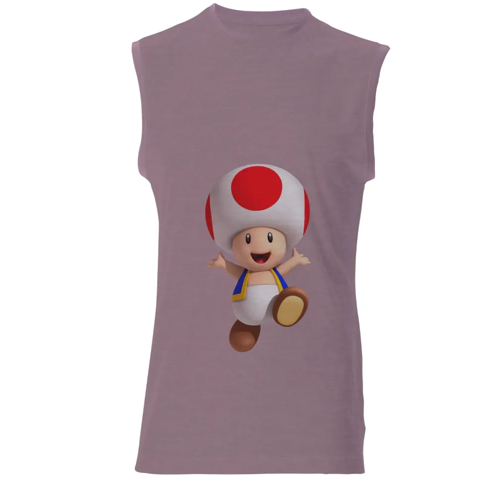 Tee Shirts Printed: Toad from Mario - Cheerful Gaming Icon|mario red nose day t shirt