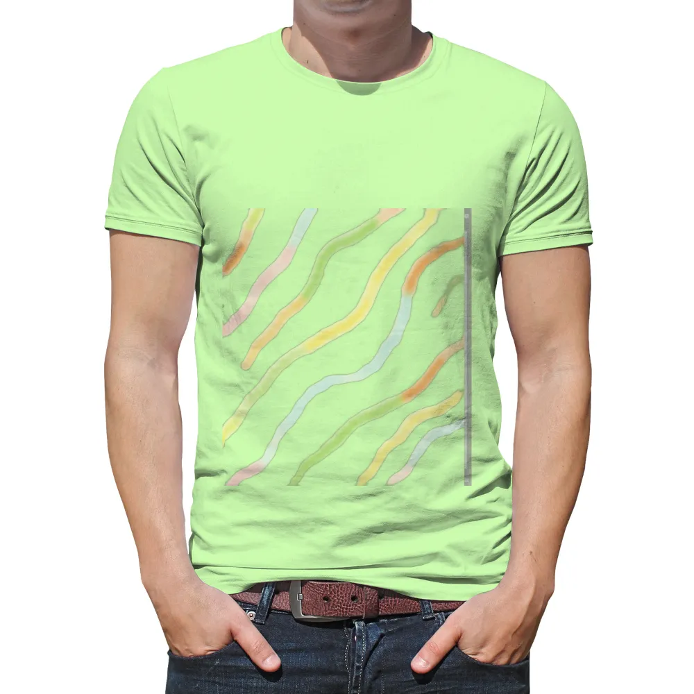 TShirt Printing: Vibrant Wavy Lines - Artistic Emotions|human beings 100 organic colors may vary