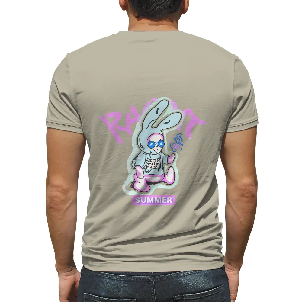 Tee Shirts Printed: Quirky Rabbit Summer Fun|nug graffiti