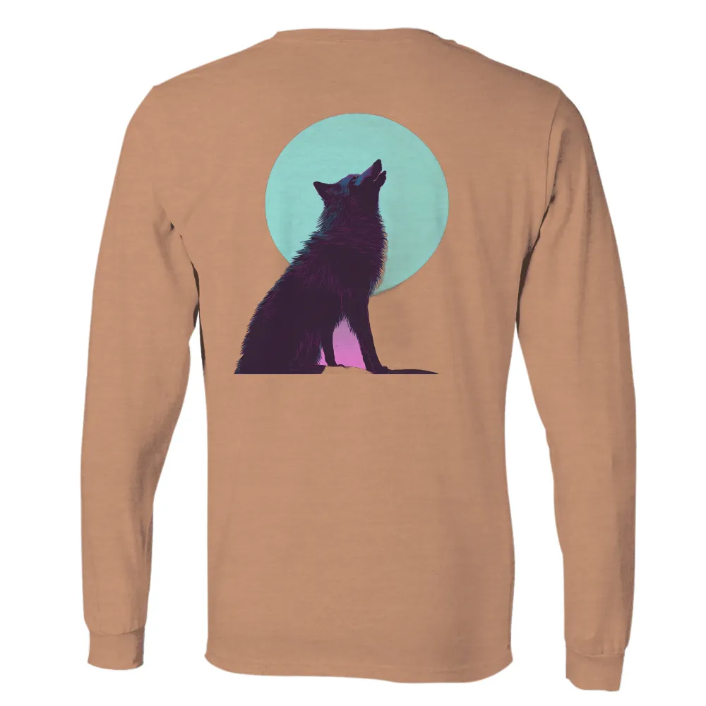 T-Shirts Design: Lone Wolf Howling Under the Moon|sun and moon t shirt kellogg's