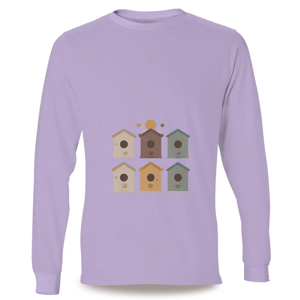 Charming Pastel-Colored Birdhouses Graphic Design|garden of pleasure t shirt