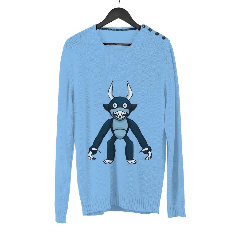 Custom T-Shirt Printing: The Horned Beast - Artistic Monster Design|fear of god essentials tee 3 pack