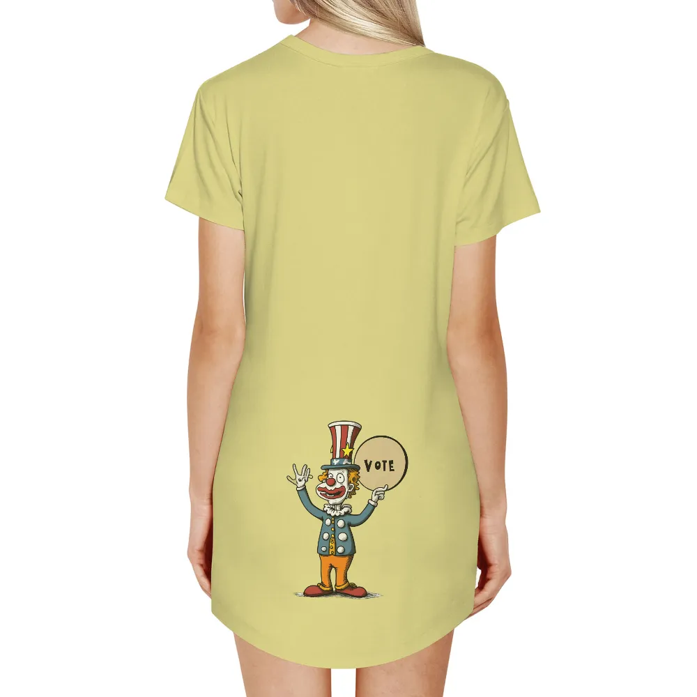 Graphic Tees: Quirky Clown Promoting Democracy|patriotic pineapple shirt